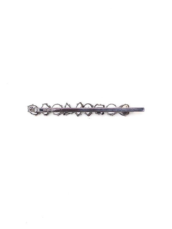 heyep　BLACK ヘアピン 2個セット Rhinestone Flat Hair Clips 2 Piece Set-ラインストーン