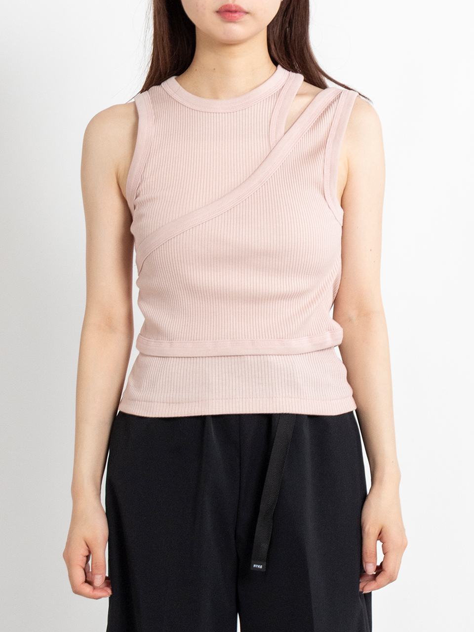 DOUBLE SHOULDER TANK TOP-ダブルショルダータンクトップ-HYKE