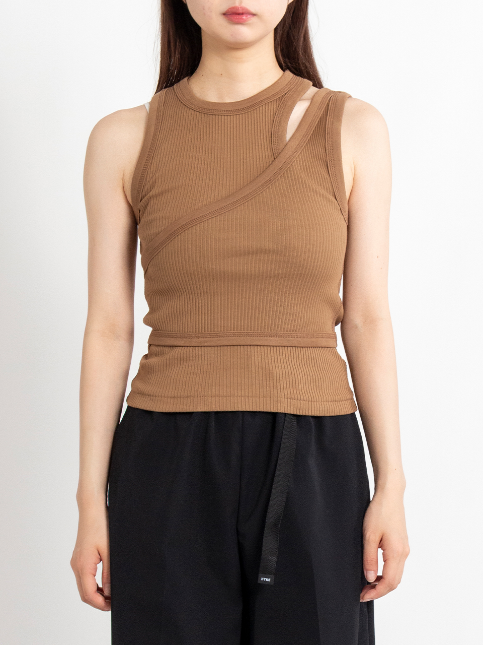 DOUBLE SHOULDER TANK TOP-ダブルショルダータンクトップ-HYKE