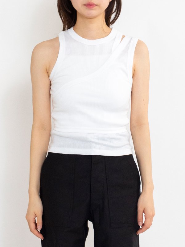 DOUBLE SHOULDER TANK TOP-ダブルショルダータンクトップ-HYKE