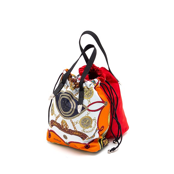 Print drawstring bag-プリントドローストリングバッグ-TOGA TOO