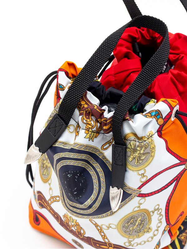 Print drawstring bag-プリントドローストリングバッグ-TOGA TOO