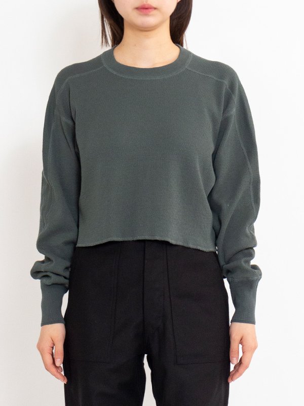 THERMAL CROPPED SHIRT-サーマルクロップドシャツ-HYKE(ハイク THERMAL CROPPED SHIRT-サーマルクロップドシャツ-HYKE(ハイク