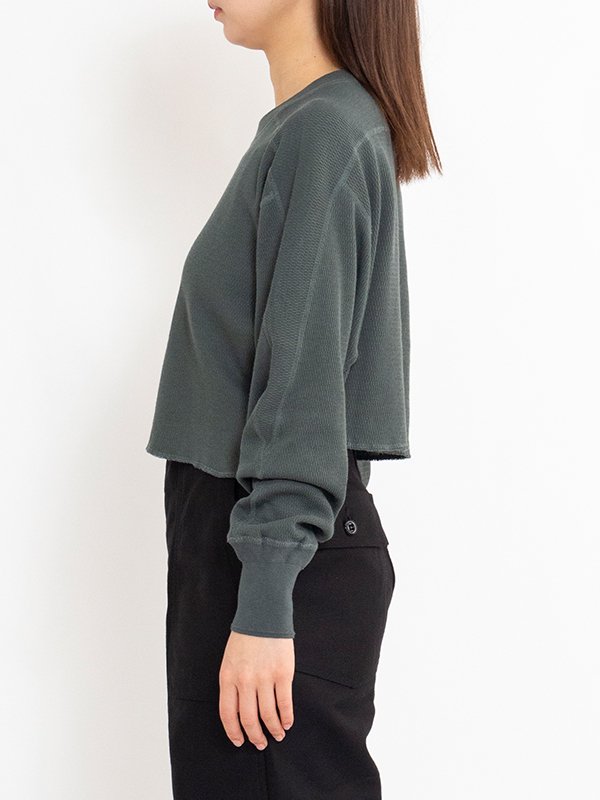 お中元 お歳暮 お年賀 夏 冬 年末年始のご挨拶 ギフト 通販な THERMAL CROPPED SHIRT-サーマルクロップドシャツ-HYKE（ハイク トップス