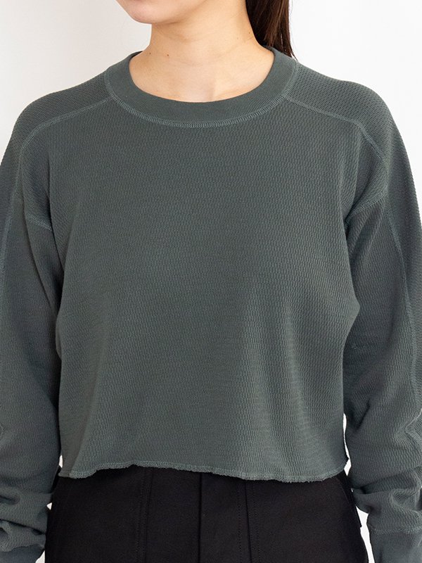 THERMAL CROPPED SHIRT-サーマルクロップドシャツ-HYKE(ハイク THERMAL CROPPED SHIRT-サーマルクロップドシャツ-HYKE(ハイク