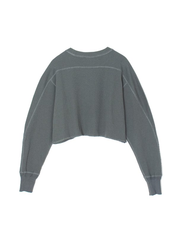 HYKE] ハイク CROPPED SWEAT SHIRT (BLACK)