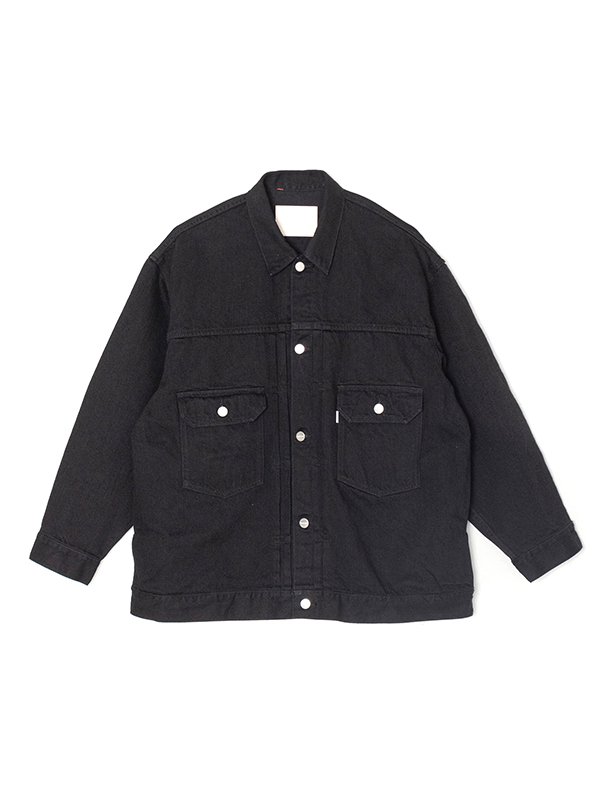 【Graphpaper】BLACK WASHED セルビッチデニムJK サイズ1 Selvage Denim Jacket-セルビッチデニムジャケット-Graphpaper