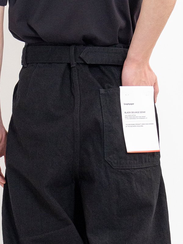 Selvage Denim Belted Pants-セルビッジデニムベルトパンツ