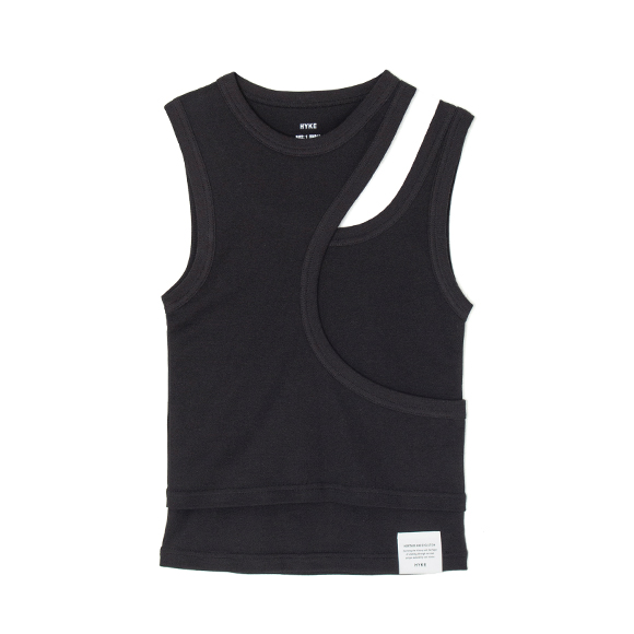 【ほぼ新品】Hyke25SSレイヤードタンクトップ　ホワイト LAYERED TANK TOP-レイヤードタンクトップ-HYKE（ハイク）通販