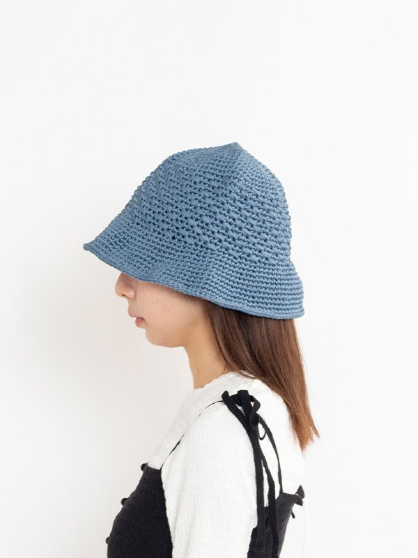 Poly hand knit bucket hat-ポリハンドニットバケットハット