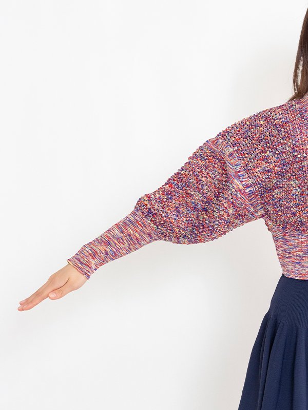 LATTICE KNIKAT CROPPED CARDIGAN-ラティスイカットクロップ
