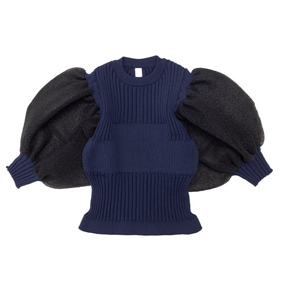 FLUTED SHORT PUFF SLEEVE CROPPED TOP