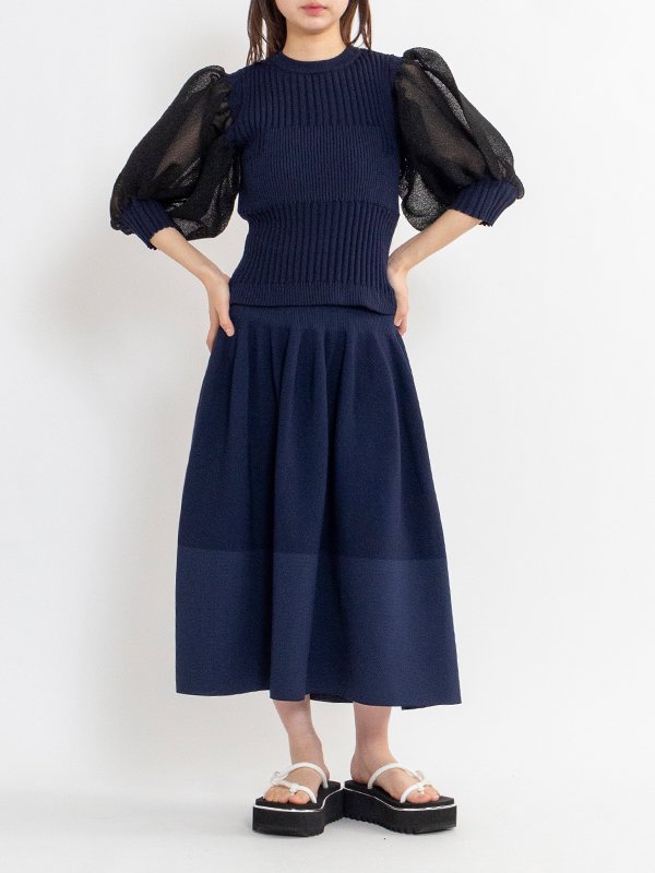 POTTERY CREASE SHORT SLEEVE ROUND TOP