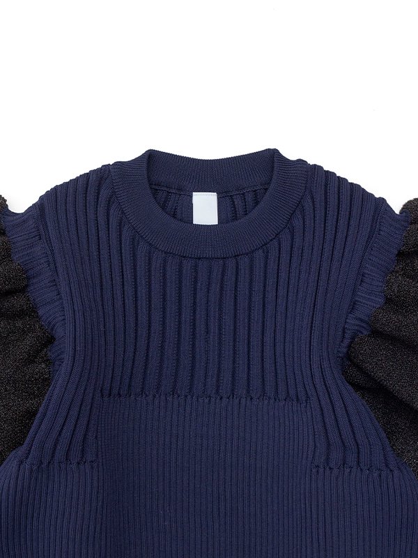 FLUTED LUCENT SHORT PUFF SLEEVE TOP-フルーテッドルセント FLUTED LUCENT SHORT PUFF SLEEVE TOP-フルーテッドルセント