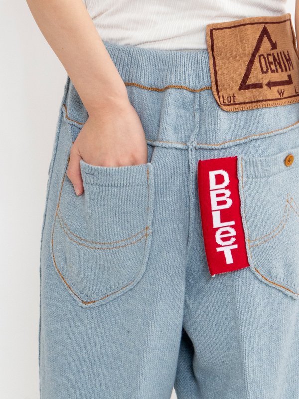 RECYCLE DENIM YARN KNIT PANTS-リサイクルデニムヤーンニット