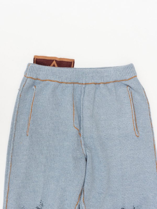 RECYCLE DENIM YARN KNIT PANTS-リサイクルデニムヤーンニット