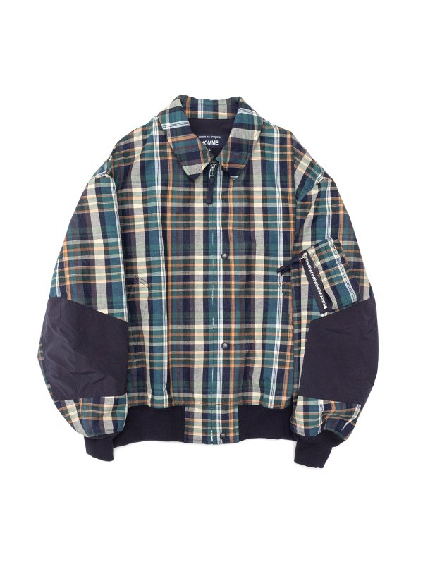 ランキング2024 Cotton blouson-コットンリネン3レイヤー check layer 3 linen ジャケット・アウター