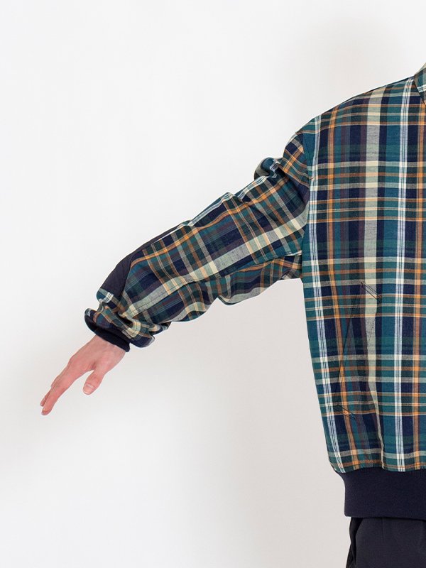 Cotton linen 3 layer check blouson-コットンリネン3レイヤー Cotton linen 3 layer check blouson-コットンリネン3レイヤー