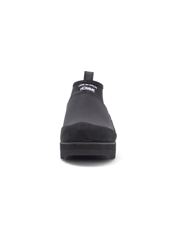 Cordura nylon diamond lip x leather short boots-コーデュラ