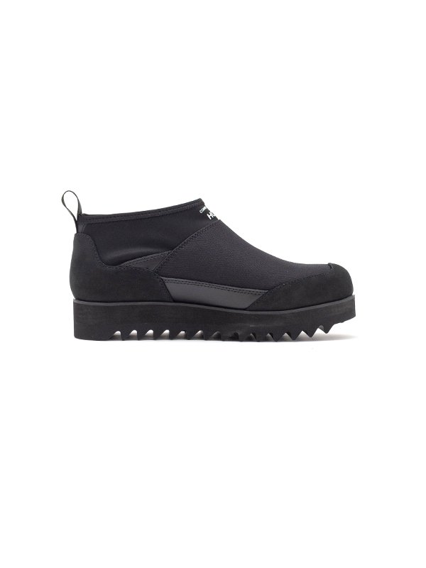 Cordura nylon diamond lip x leather short boots-コーデュラ