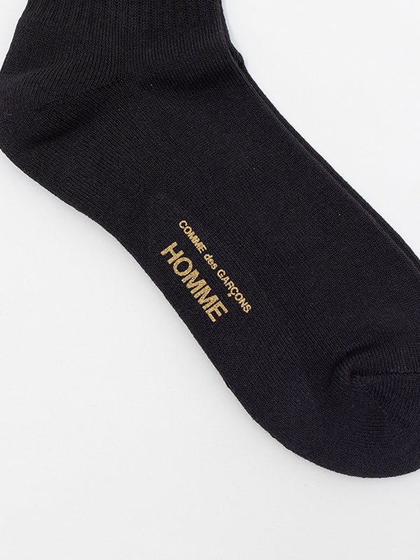 【COMME des GARCONS】 ロゴ ラインソックス メンズ Cotton pile logo line socks-コットンパイルロゴラインソックス