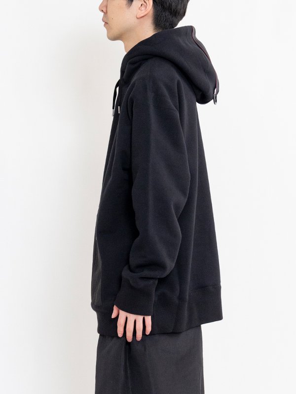Cotton fleece x nylon tussah hoodie-コットンフリースナイロン