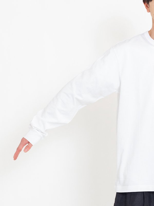 Cotton jersey logo print long T-shirt-コットンジャージーロゴ