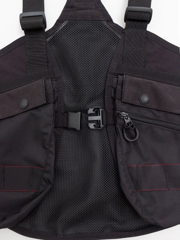 BRIEFING Ester nylon oxford x multi-material mix vest
