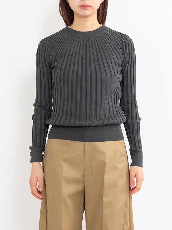 WIDE RIBBED SWEATER-ワイドリブスウェット-HYKE（ハイク）通販