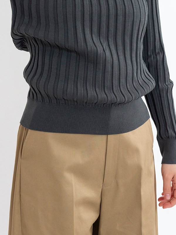 WIDE RIBBED SWEATER-ワイドリブスウェット-HYKE（ハイク）通販