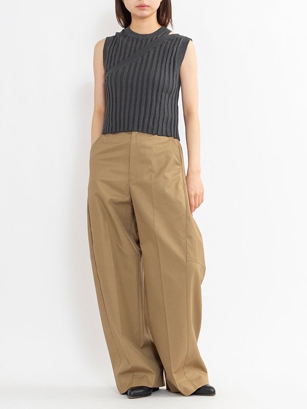 WIDE RIBBED DOUBLE SHOULDER SWEATER-ワイドリブダブル