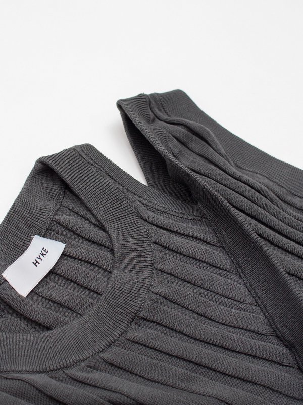 WIDE RIBBED DOUBLE SHOULDER SWEATER-ワイドリブダブル