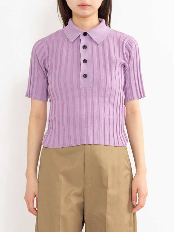 【現行品】 HYKE 25SS WIDE RIBBED POLO SWEATER WIDE RIBBED POLO SWEATER 25SS