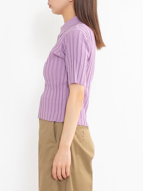 WIDE RIBBED POLO SWEATER ワイドリブポロセーター-HYKE（ハイク
