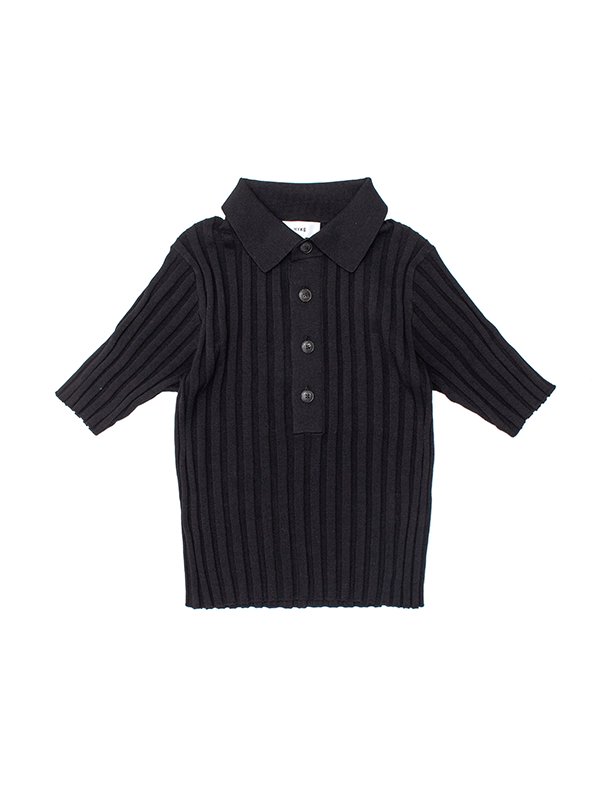 WIDE RIBBED POLO SWEATER ワイドリブポロセーター-HYKE(ハイク WIDE RIBBED POLO SWEATER ワイドリブポロセーター-HYKE(ハイク