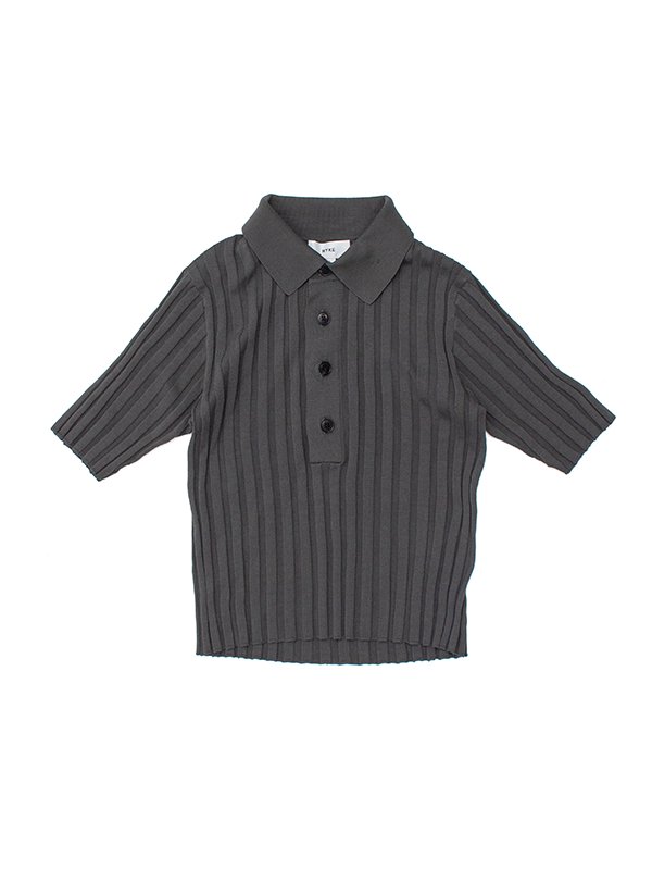 WIDE RIBBED POLO SWEATER ワイドリブポロセーター-HYKE（ハイク