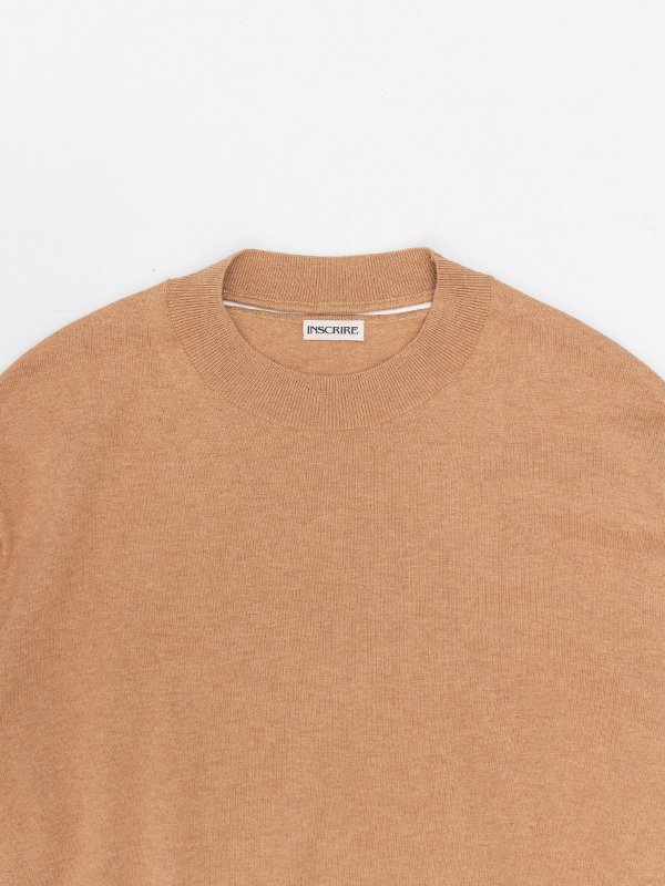 Cotton/cashmere crew neck top-コットンカシミヤクルーネック