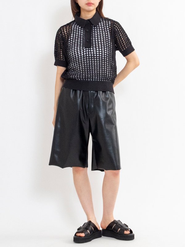 CROCHETED POLO SWEATER-クロチェットポロセーター-HYKE（ハイク
