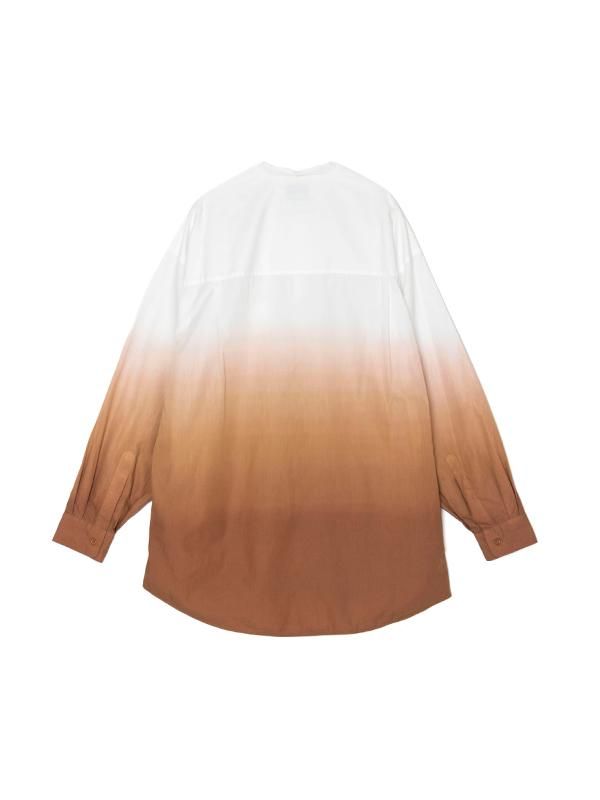Broad L/S Oversized Band Collar Shirt-ブロードロングスリーブ