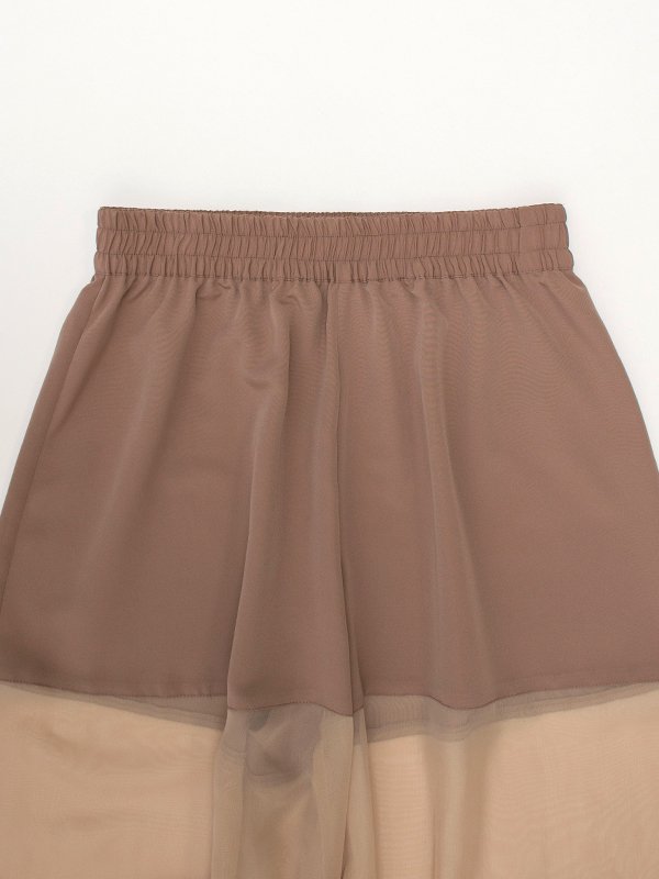 注目■HYKE■大人気 タフフェタ × シフォンパンツ 国内発送 TAFFETA×CHIFFON PANTS 25SS