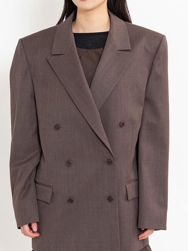 [AMOMENTO] DOUBLE BREASTED WOOL ジャケット★新作・25SS★ DOUBLE BREASTED WOOL JACKET-ダブルブレステッドウール