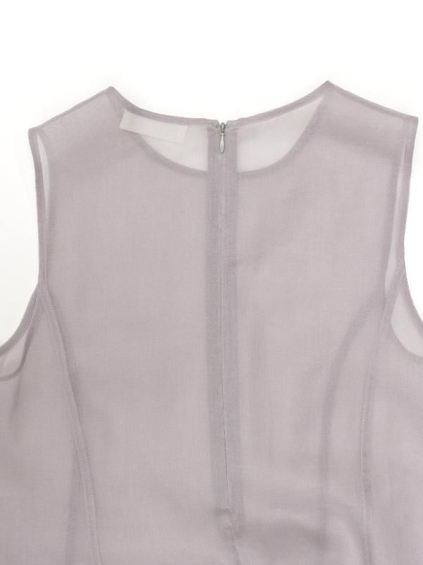 AMOMENTO ワンピース SHEER LONG DRESS Grey AmomentoSheer Long Dress Grey