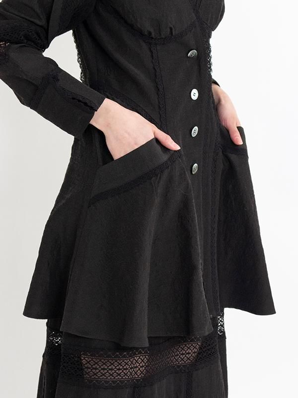 LACE PANELED JACKET-レースパネルジャケット-FETICO