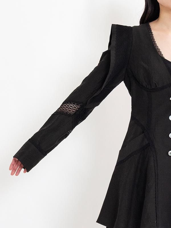 高評価レビュー LACE JACKET-レースパネルジャケット-FETICO PANELED ジャケット・アウター