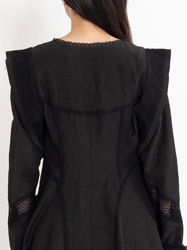 LACE PANELED JACKET-レースパネルジャケット-FETICO