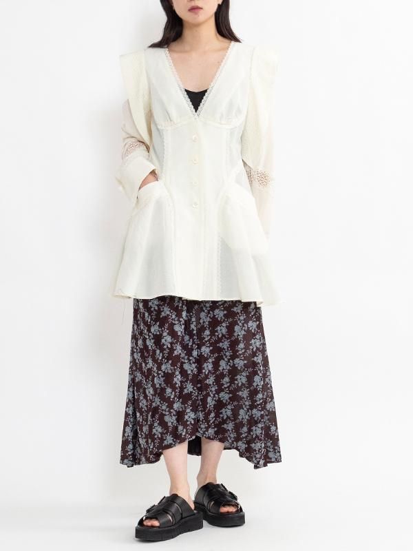LACE PANELED JACKET-レースパネルジャケット-FETICO