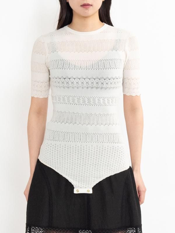 fetico ボディースーツ　レース FETICO / レースニット ボディスーツ｜ESTNATION ONLINE STORE