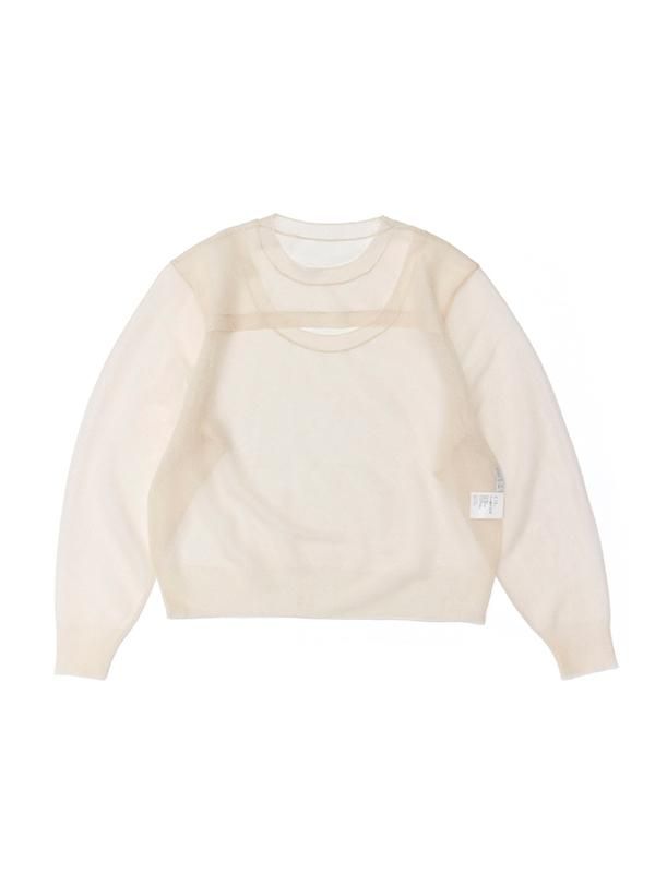 SHEER CREW NECK SWEATER-シアークルーネックセーター-HYKE