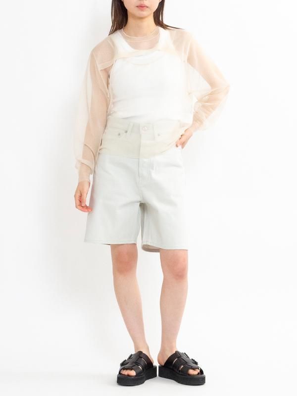 HYKE 21SS シアークルーネックニットドレス SHEER CREW NECK SWEATER-シアークルーネックセーター-HYKE