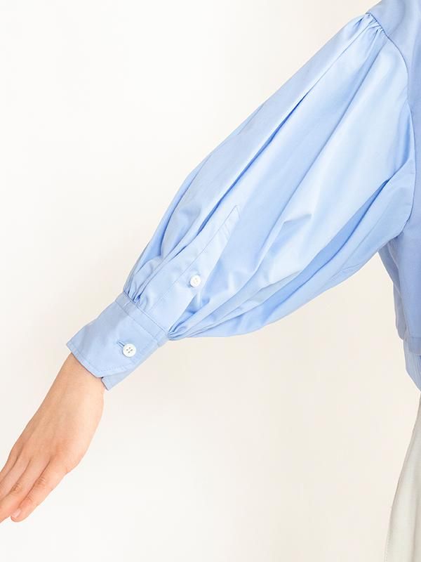 25ss 新品 HYKE ハイク コットン バルーン スリーブ ブラウス 1 COTTON BALLOON SLEEVE BLOUSE-コットンバルーンスリーブブラウス-HYKE